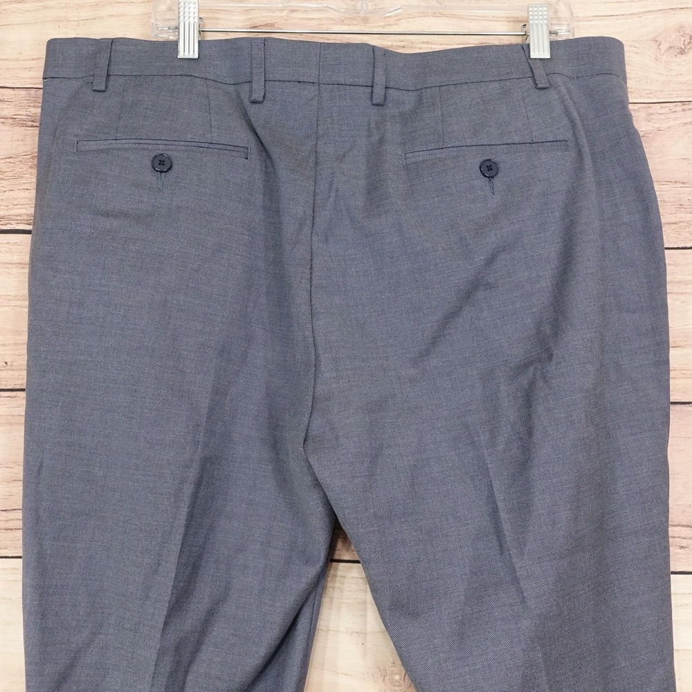 New! Calvin Klein Dress Pants Mens 40x30 Blue Slim Fit Stretch Flat Front - Picture 6 of 10